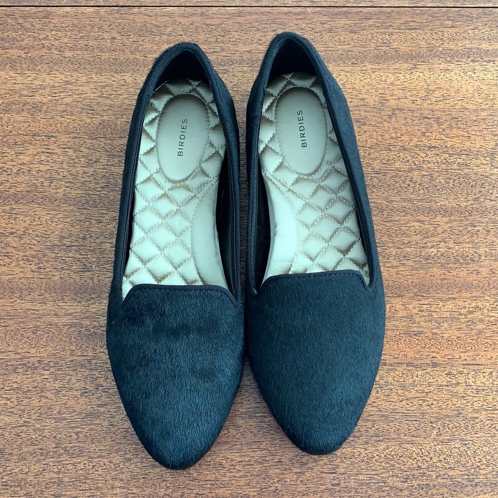 Birdies blackbird in black calf fur size 7